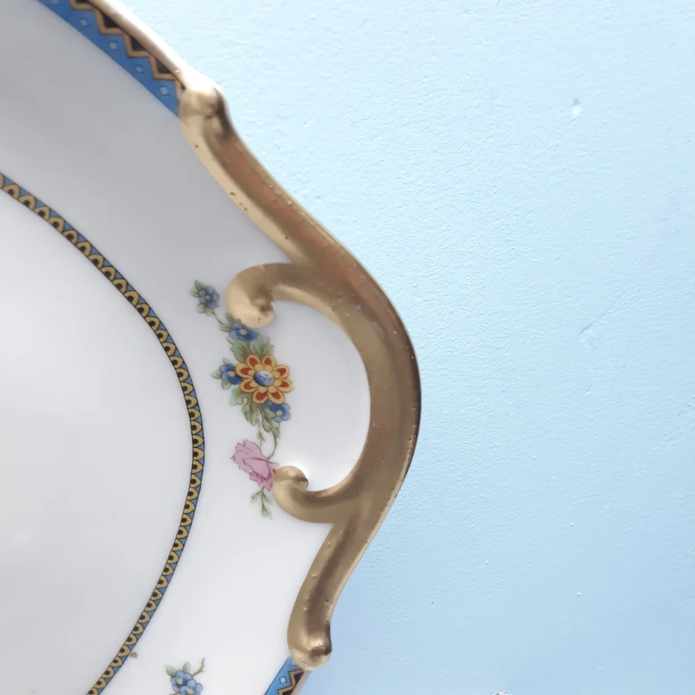 Charles Field Haviland Limoges France GDA French Ivory China Platter Floral Pink